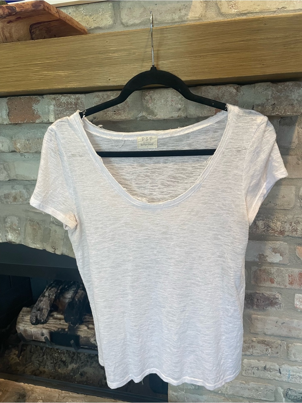 Project Social T White Scoop Neck Short Sleeve Tee